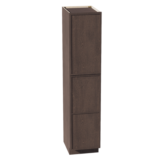SM - TP1884: Mocha Brown Slim Shaker 18"W x 84"H x 24"D 2 Doors & 5 Shelves Tall Shelf Pantry Cabinets - NextCabinets