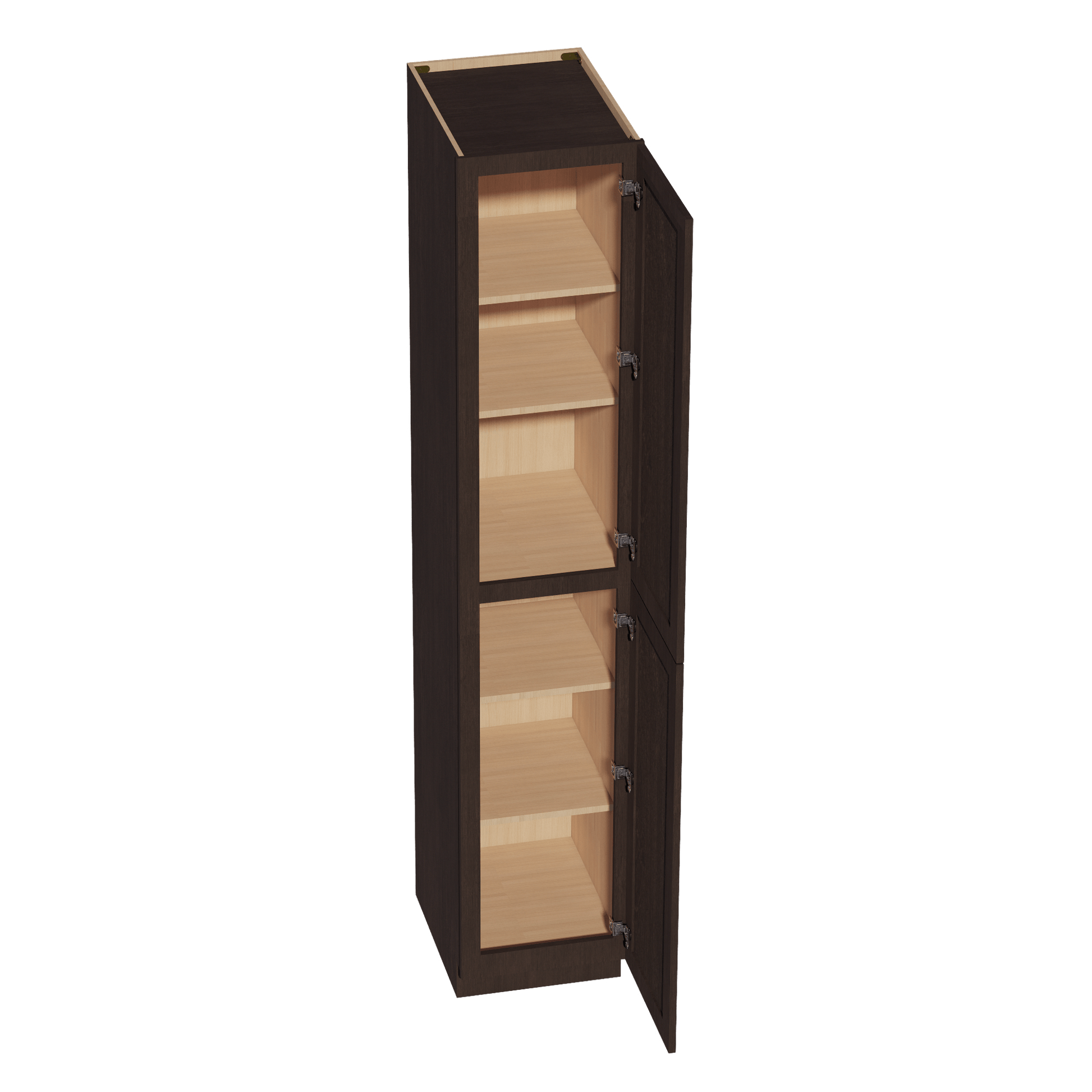 SM - TP1896: Mocha Brown Slim Shaker 18"W x 96"H x 24"D 2 Doors & 6 Shelves Tall Shelf Pantry Cabinets - NextCabinets