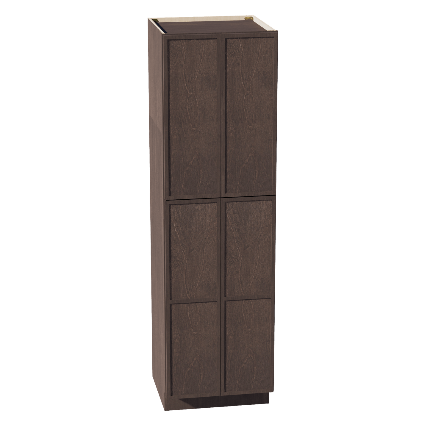 SM - TP2484: Mocha Brown Slim Shaker 24"W x 84"H x 24"D 4 Door & 5 Shelves Tall Shelf Pantry Cabinets - NextCabinets