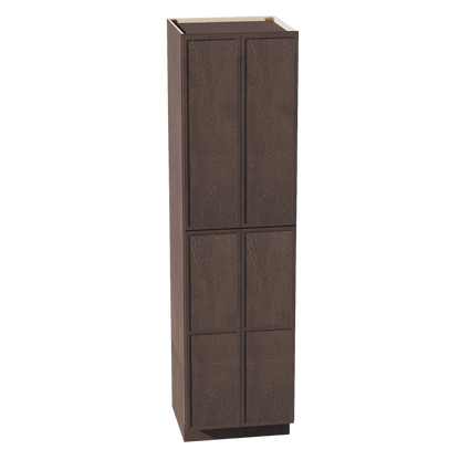 SM - TP2490: Mocha Brown Slim Shaker 24"W x 90"H x 24"D 4 Door & 5 Shelves Tall Shelf Pantry Cabinets - NextCabinets