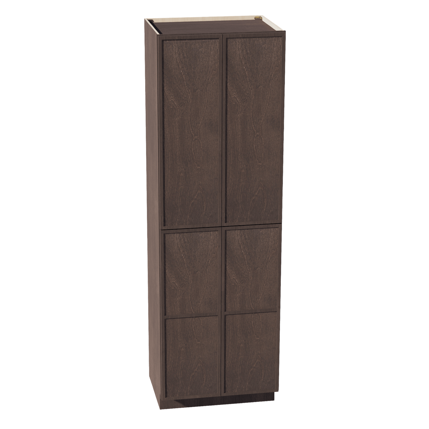 SM - TP2496: Mocha Brown Slim Shaker 24"W x 96"H x 24"D 4 Door & 6 Shelves Tall Shelf Pantry Cabinets - NextCabinets