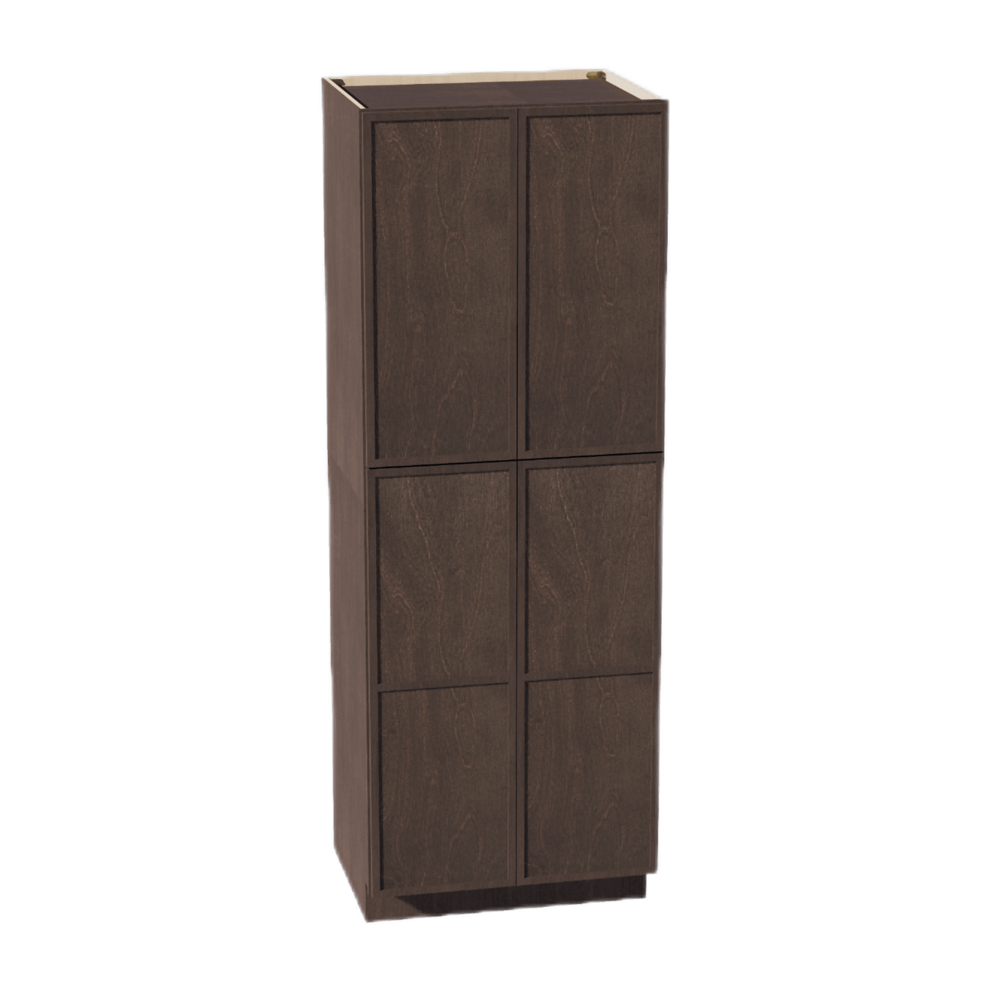 SM - TP3084: Mocha Brown Slim Shaker 30"W x 84"H x 24"D 4 Door & 5 Shelves Tall Shelf Pantry Cabinets - NextCabinets