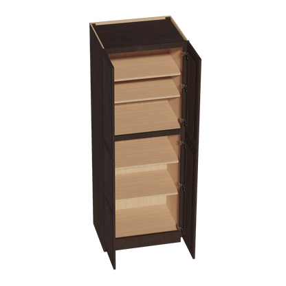 SM - TP3084: Mocha Brown Slim Shaker 30"W x 84"H x 24"D 4 Door & 5 Shelves Tall Shelf Pantry Cabinets - NextCabinets
