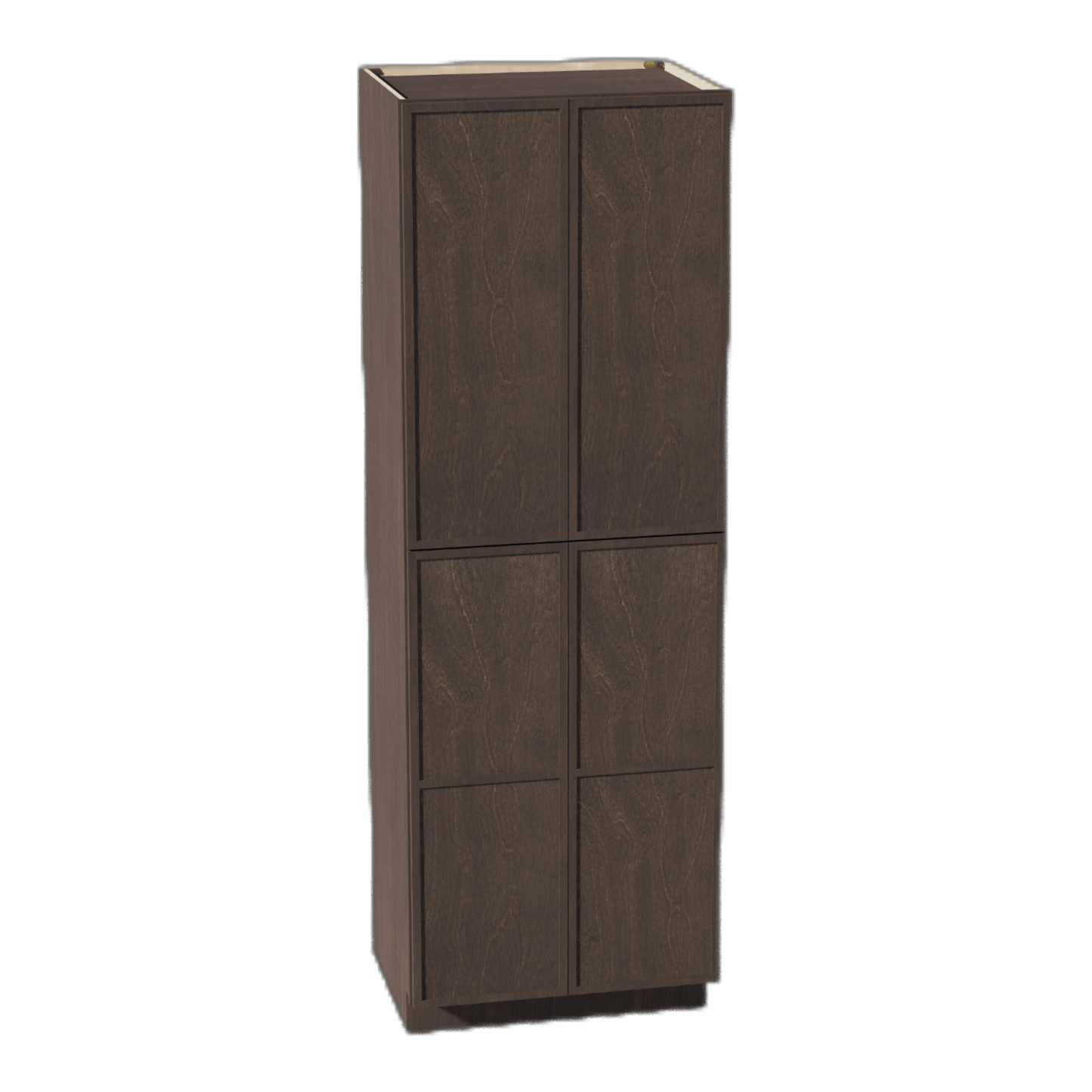 SM - TP3090: Mocha Brown Slim Shaker 30"W x 90"H x 24"D 4 Door & 5 Shelves Tall Shelf Pantry Cabinets - NextCabinets