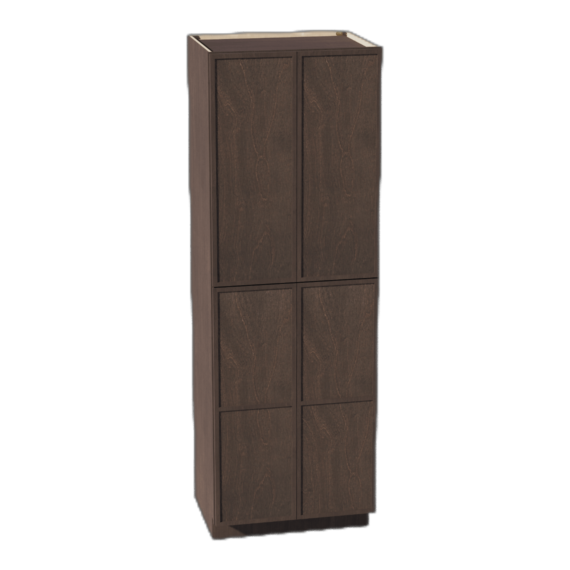 SM - TP3090: Mocha Brown Slim Shaker 30"W x 90"H x 24"D 4 Door & 5 Shelves Tall Shelf Pantry Cabinets - NextCabinets