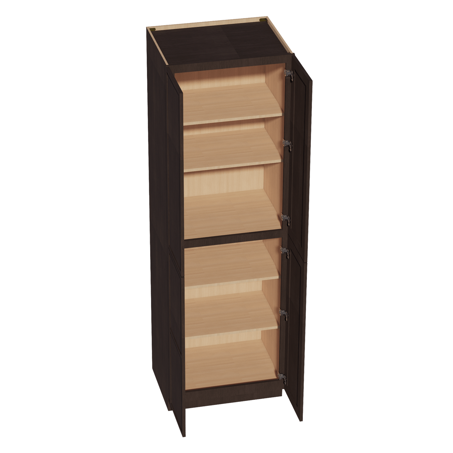 SM - TP3096: Mocha Brown Slim Shaker 30"W x 96"H x 24"D 2 Doors & 6 Shelves Tall Shelf Pantry Cabinets - NextCabinets