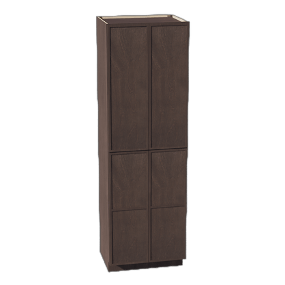 SM - TP3096: Mocha Brown Slim Shaker 30"W x 96"H x 24"D 2 Doors & 6 Shelves Tall Shelf Pantry Cabinets - NextCabinets