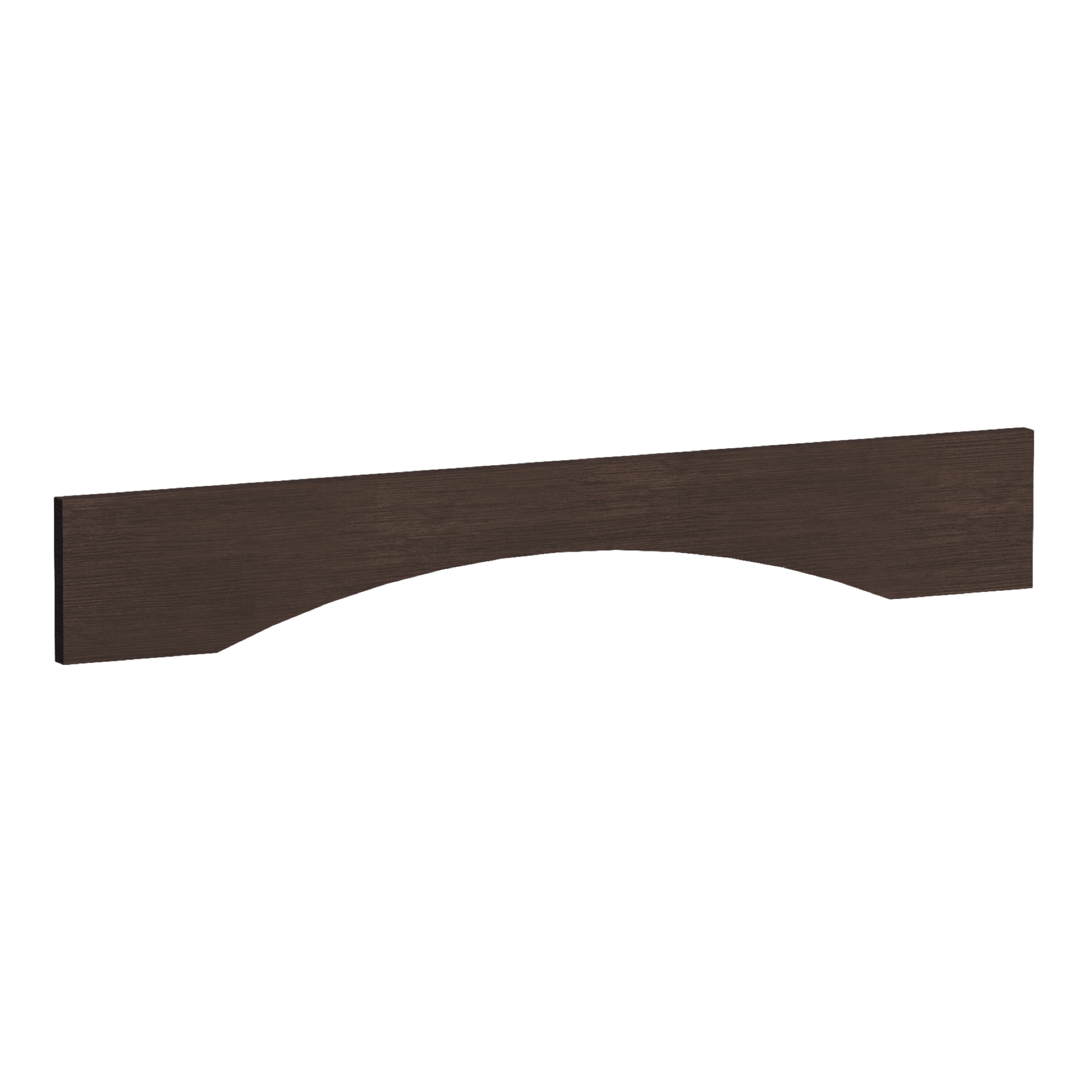 SM - VAR36: Mocha Brown Slim Shaker 36"W x 5 - 1/2"H x 3/4"D Arched Valance - NextCabinets