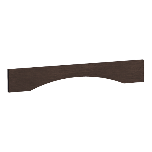 SM - VAR36: Mocha Brown Slim Shaker 36"W x 5 - 1/2"H x 3/4"D Arched Valance - NextCabinets