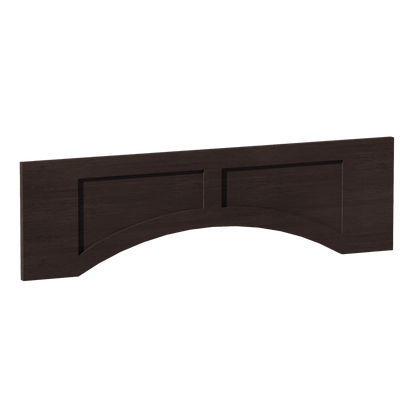 SM - VARP42: Mocha Brown Slim Shaker 42"W x 12"H x 3/4"D Arched Valance with Raised Panel - NextCabinets