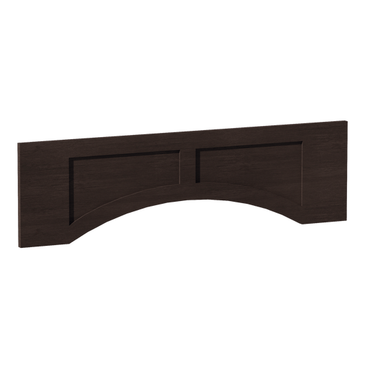 SM - VARP42: Mocha Brown Slim Shaker 42"W x 12"H x 3/4"D Arched Valance with Raised Panel - NextCabinets