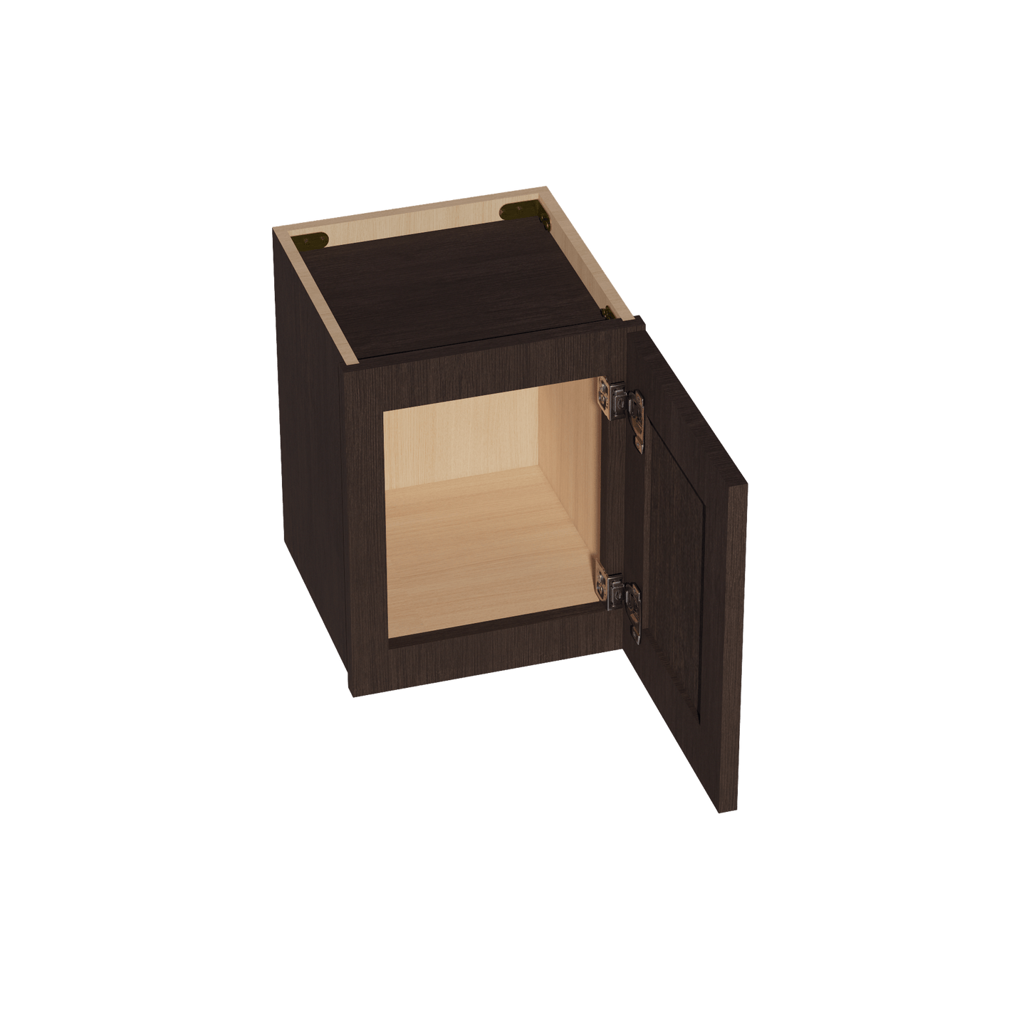 SM - W1215: Mocha Brown Slim Shaker 12"W x 15"H 1 Door Standard Wall Bridge Cabinet - NextCabinets