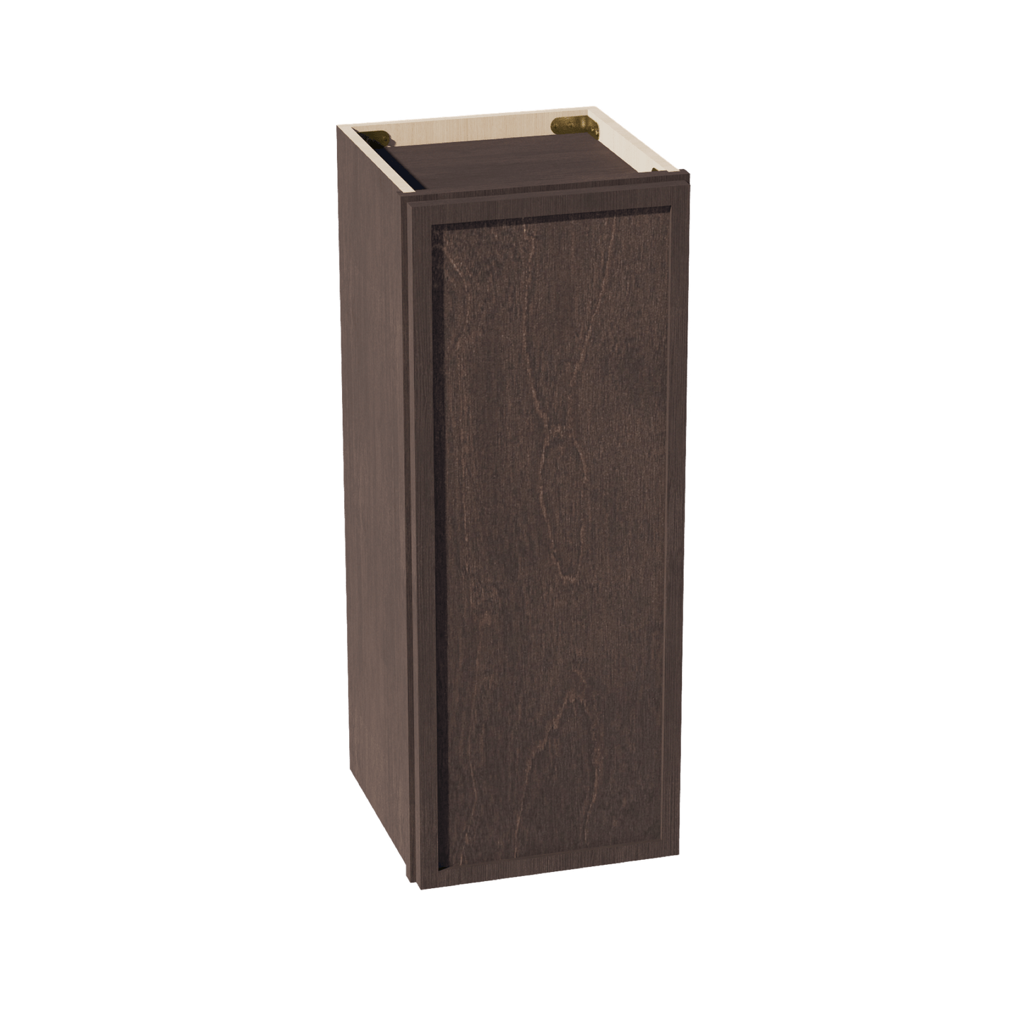 SM - W1230: Mocha Brown Slim Shaker 12"W x 30"H 1 Door & 2 Shelves Standard Wall Cabinet - NextCabinets