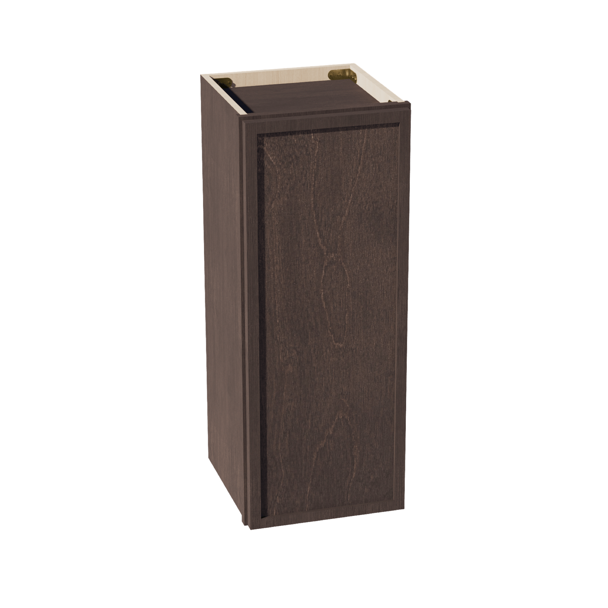 SM - W1230: Mocha Brown Slim Shaker 12"W x 30"H 1 Door & 2 Shelves Standard Wall Cabinet - NextCabinets