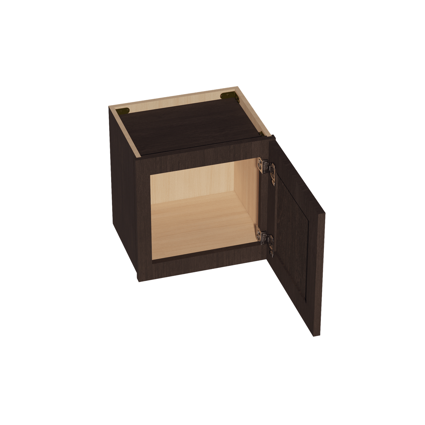 SM - W1515: Mocha Brown Slim Shaker 15"W x 15"H 1 Door Standard Wall Bridge Cabinet - NextCabinets