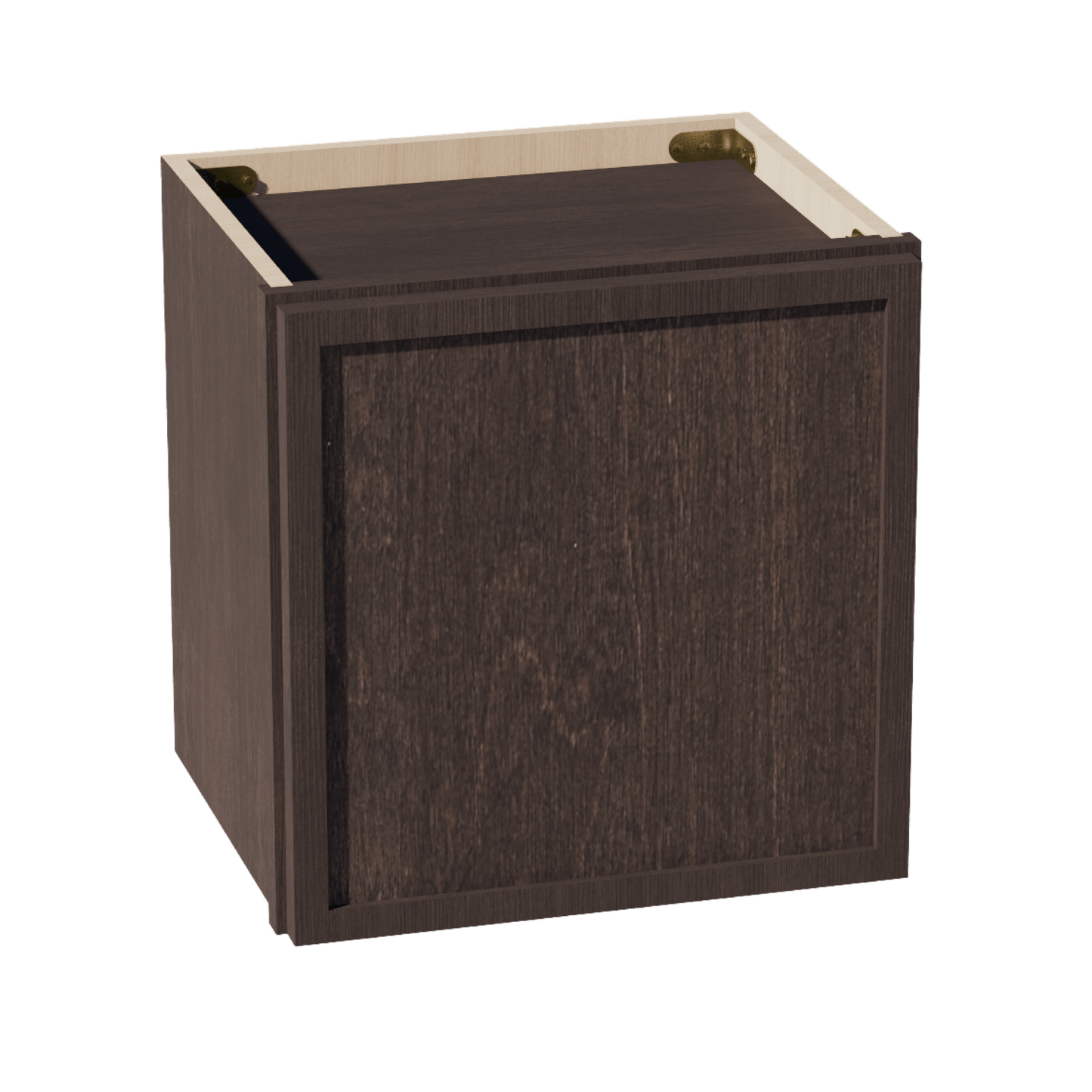 SM - W1515: Mocha Brown Slim Shaker 15"W x 15"H 1 Door Standard Wall Bridge Cabinet - NextCabinets