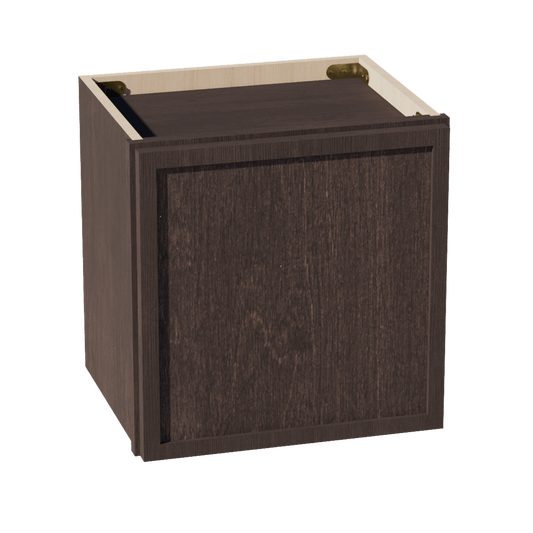 SM - W1515: Mocha Brown Slim Shaker 15"W x 15"H 1 Door Standard Wall Bridge Cabinet - NextCabinets
