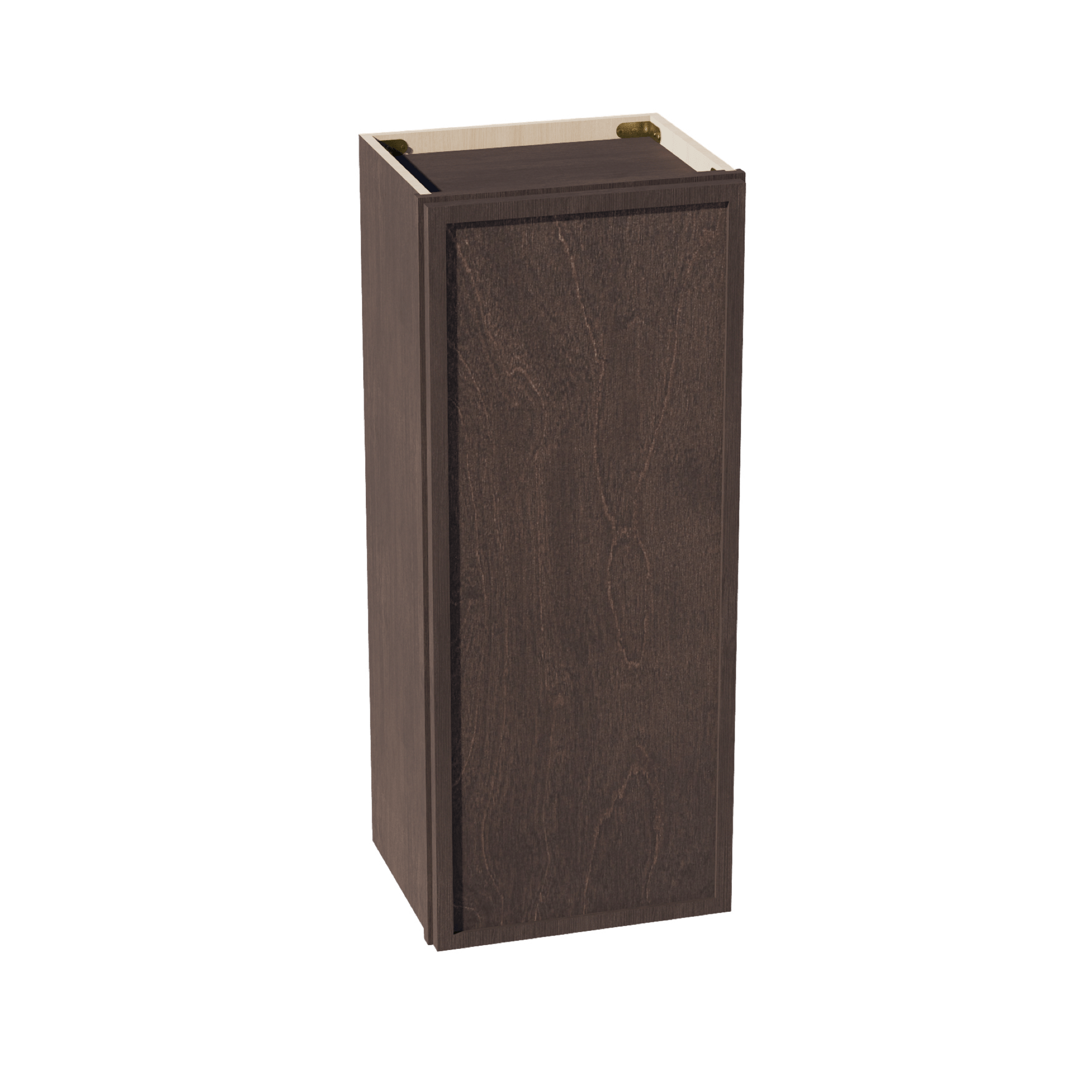 SM - W1536: Mocha Brown Slim Shaker 15"W x 36"H 1 Door & 2 Shelves Standard Wall Cabinet - NextCabinets