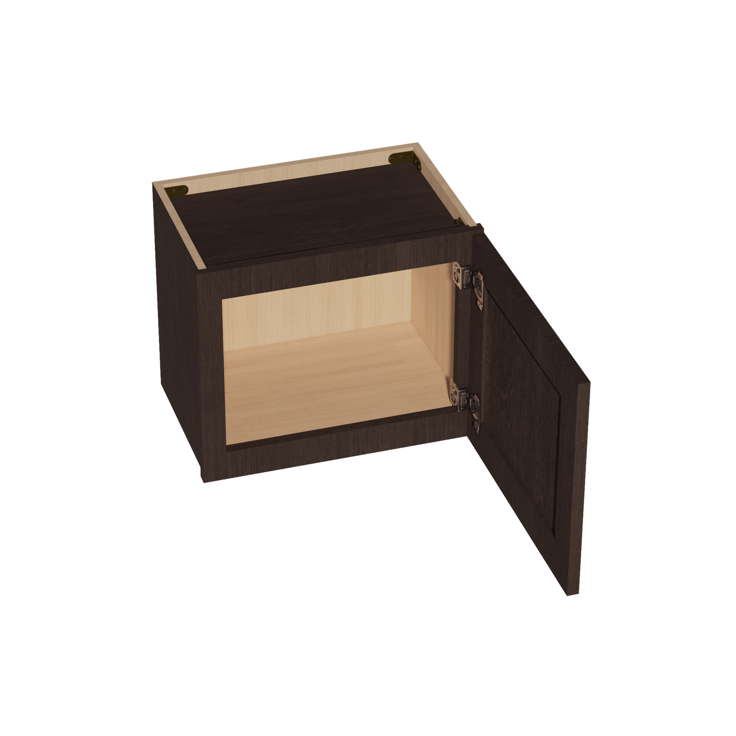 SM - W1815: Mocha Brown Slim Shaker 18"W x 15"H 1 Door Standard Wall Bridge Cabinet - NextCabinets