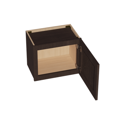 SM - W1815: Mocha Brown Slim Shaker 18"W x 15"H 1 Door Standard Wall Bridge Cabinet - NextCabinets