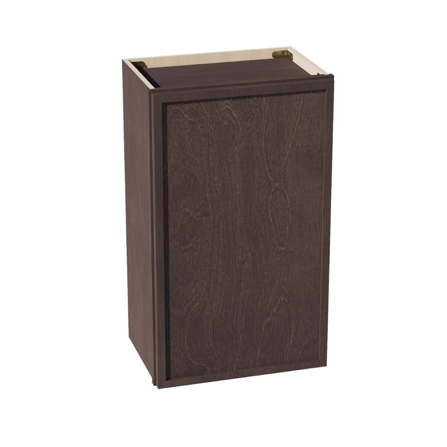 SM - W1830: Mocha Brown Slim Shaker 18"W x 30"H 1 Door & 2 Shelves Standard Wall Cabinet - NextCabinets