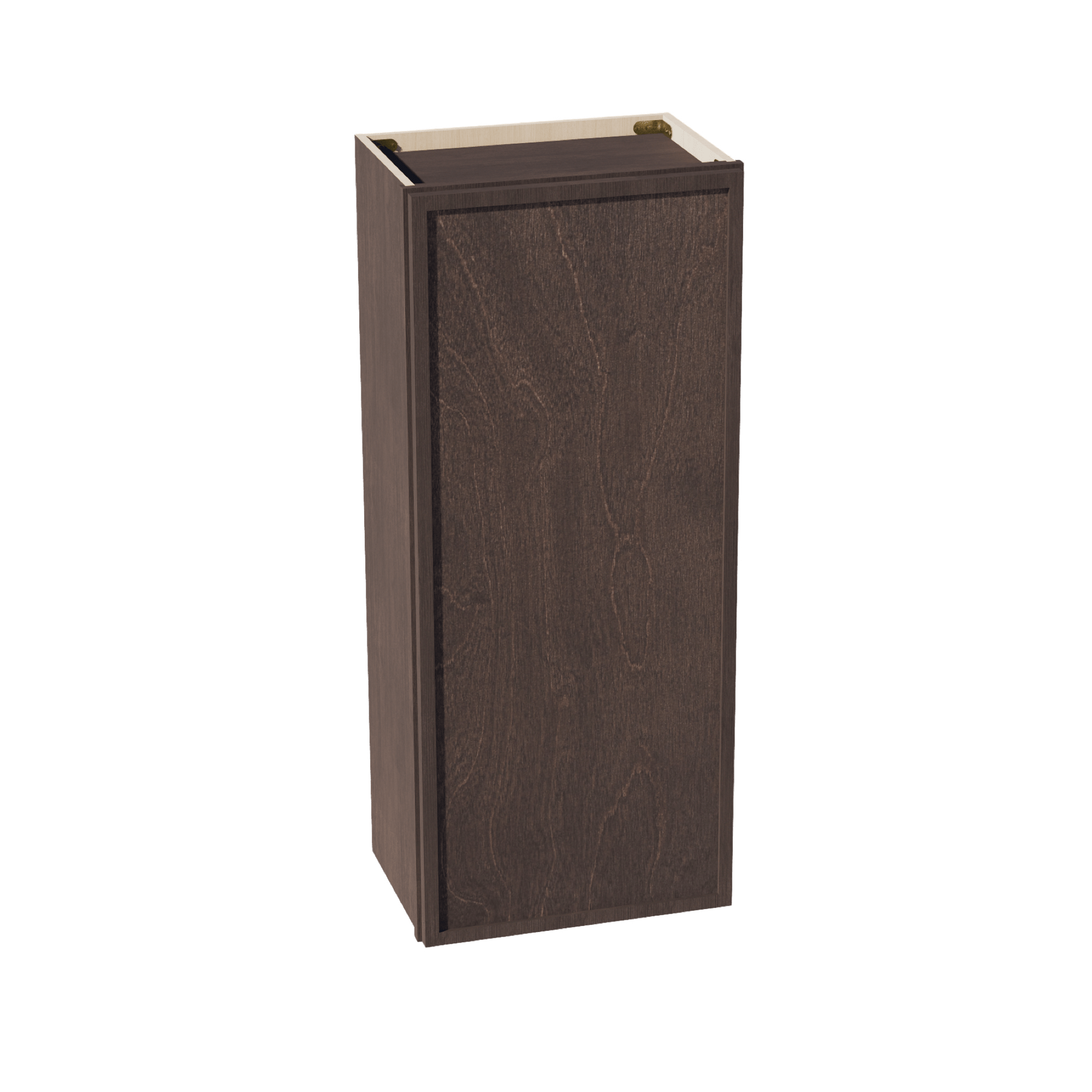 SM - W1842: Mocha Brown Slim Shaker 18"W x 42"H 1 Door & 3 Shelves Standard Wall Cabinet - NextCabinets