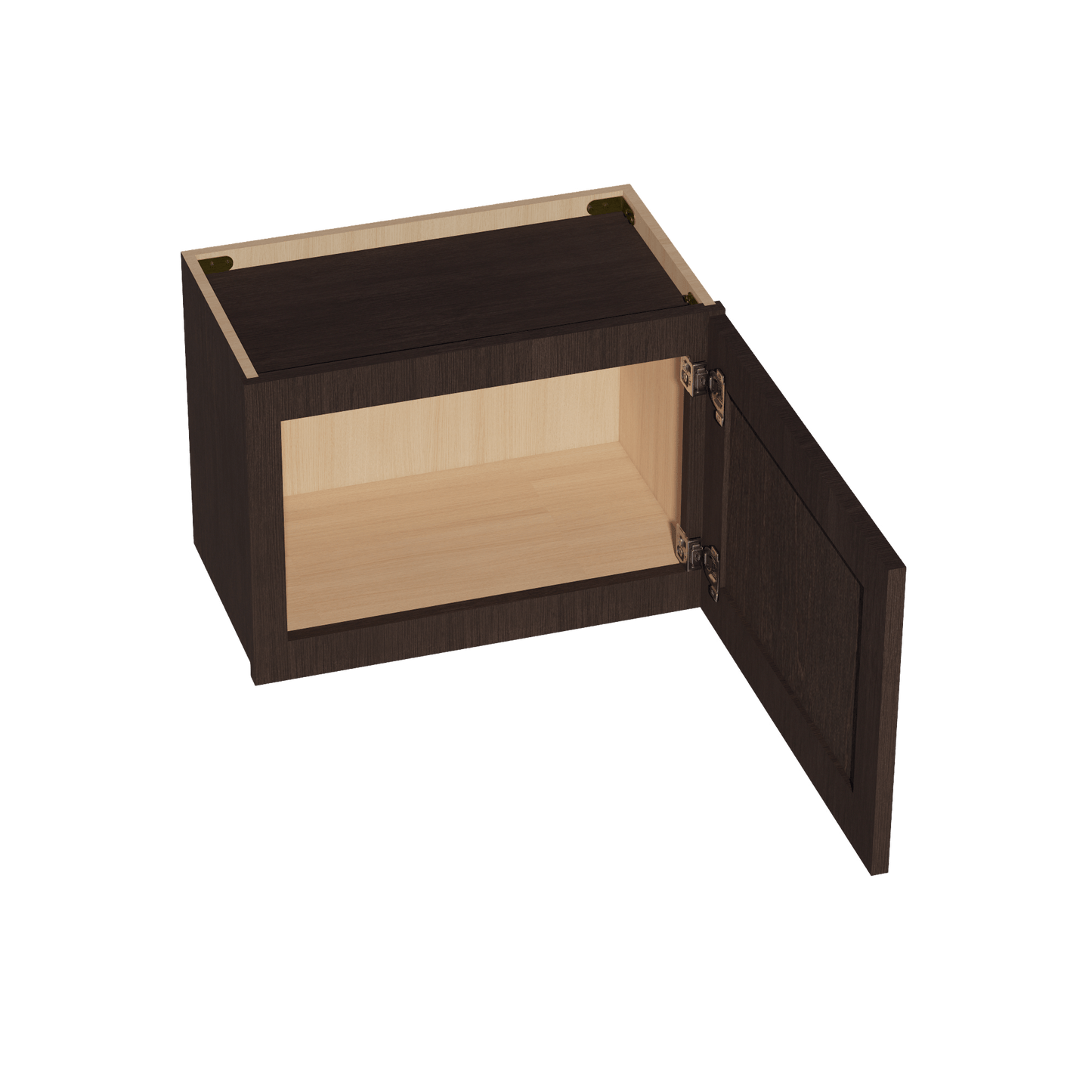 SM - W2115: Mocha Brown Slim Shaker 21"W x 15"H 1 Door Standard Wall Bridge Cabinet - NextCabinets