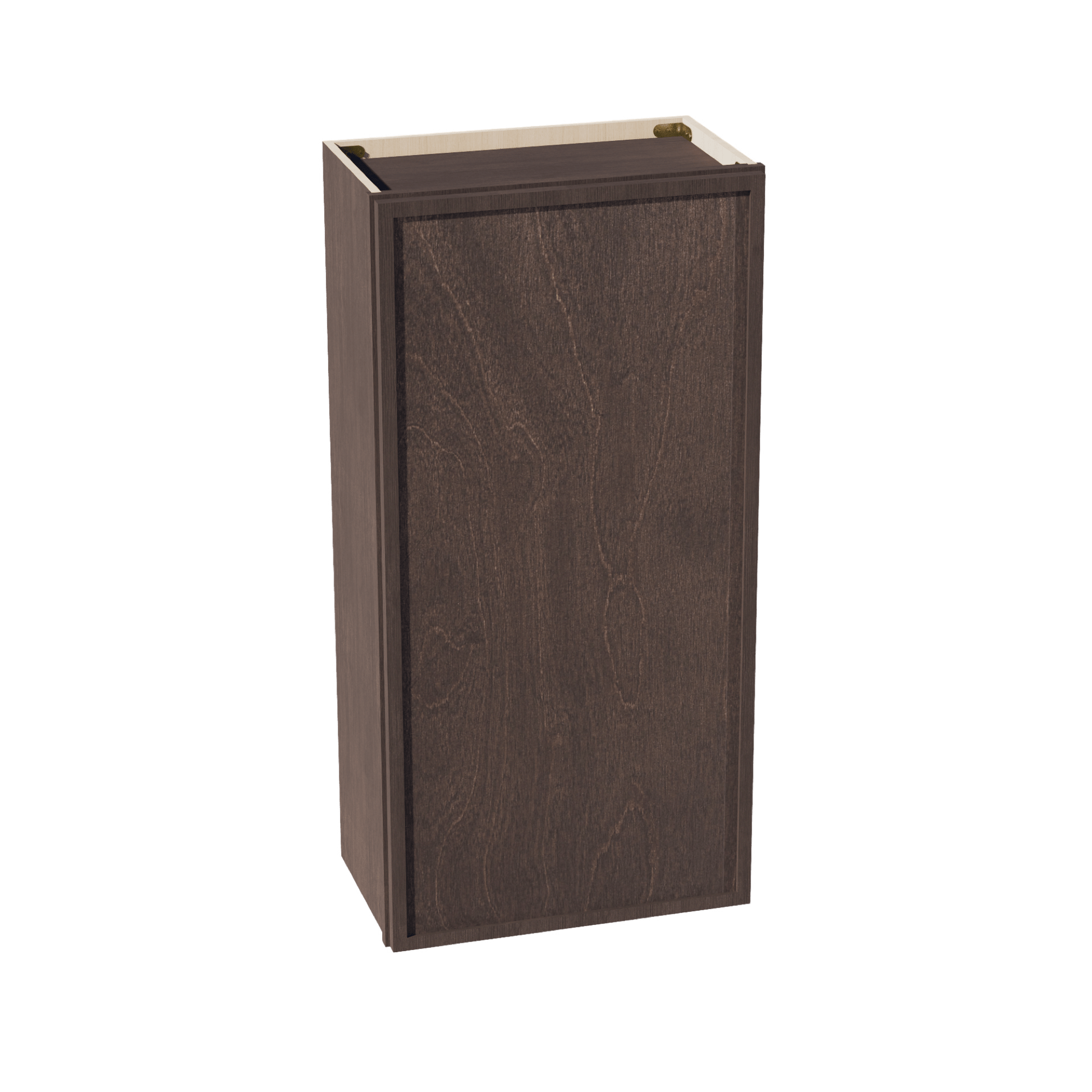 SM - W2142: Mocha Brown Slim Shaker 21"W x 42"H 1 Door & 3 Shelves Standard Wall Cabinet - NextCabinets