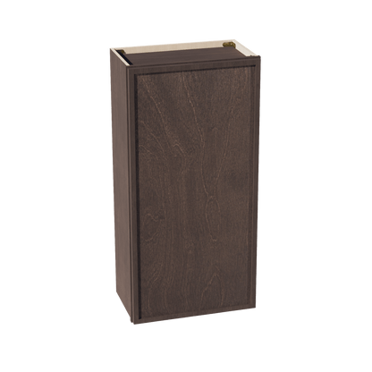 SM - W2142: Mocha Brown Slim Shaker 21"W x 42"H 1 Door & 3 Shelves Standard Wall Cabinet - NextCabinets