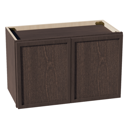 SM - W2415: Mocha Brown Slim Shaker 24"W x 15"H 2 Doors Standard Wall Bridge Cabinet - NextCabinets