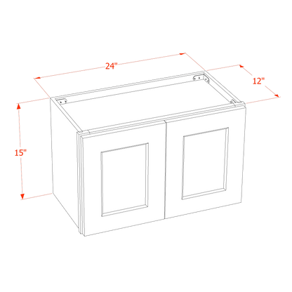 SM - W2415: Mocha Brown Slim Shaker 24"W x 15"H 2 Doors Standard Wall Bridge Cabinet - NextCabinets