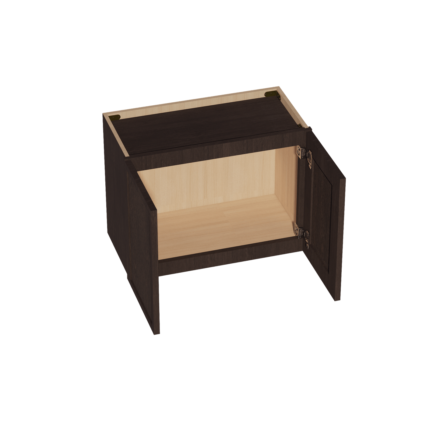 SM - W2418: Mocha Brown Slim Shaker 24"W x 18"H 2 Doors Standard Wall Bridge Cabinet - NextCabinets