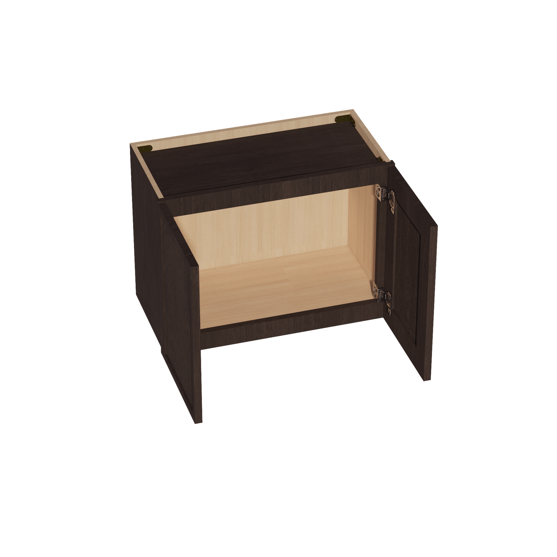 SM - W2418: Mocha Brown Slim Shaker 24"W x 18"H 2 Doors Standard Wall Bridge Cabinet - NextCabinets