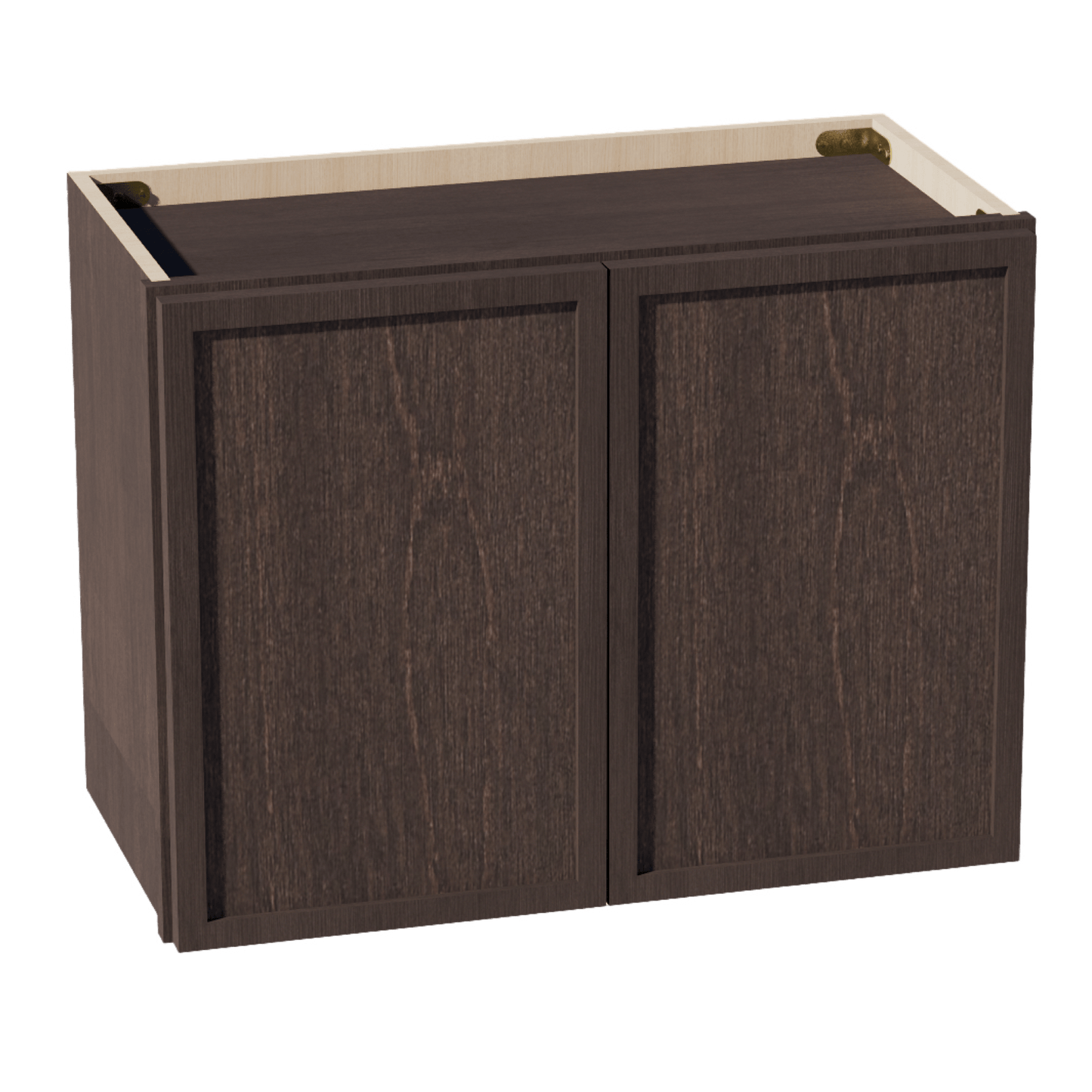SM - W2418: Mocha Brown Slim Shaker 24"W x 18"H 2 Doors Standard Wall Bridge Cabinet - NextCabinets
