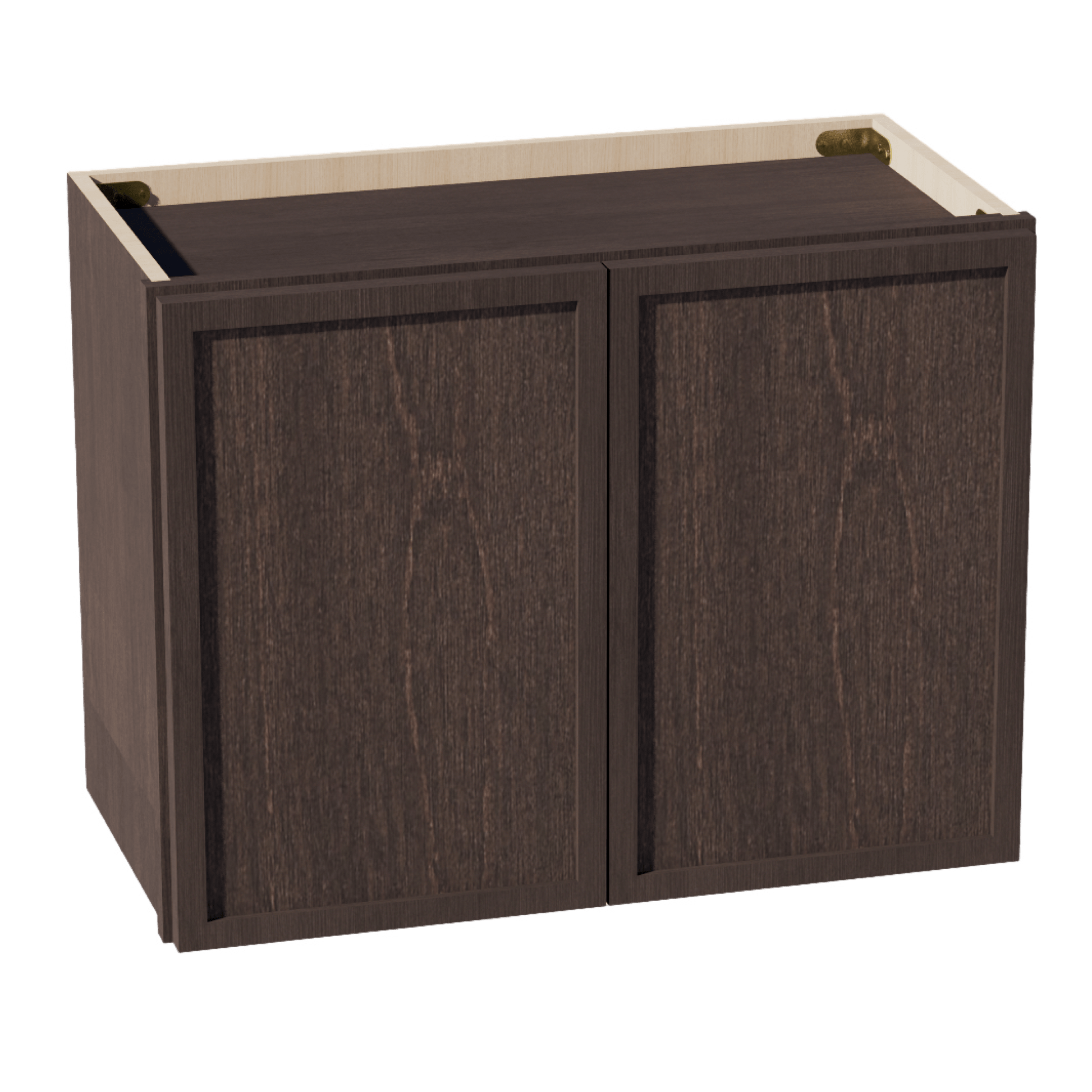 SM - W2418: Mocha Brown Slim Shaker 24"W x 18"H 2 Doors Standard Wall Bridge Cabinet - NextCabinets