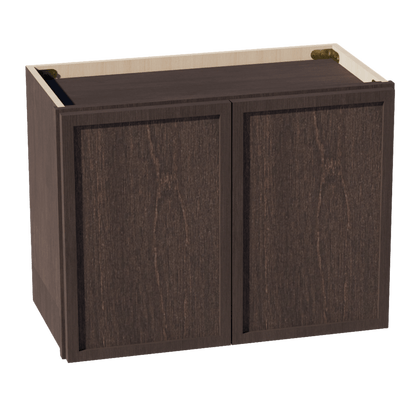 SM - W2418: Mocha Brown Slim Shaker 24"W x 18"H 2 Doors Standard Wall Bridge Cabinet - NextCabinets