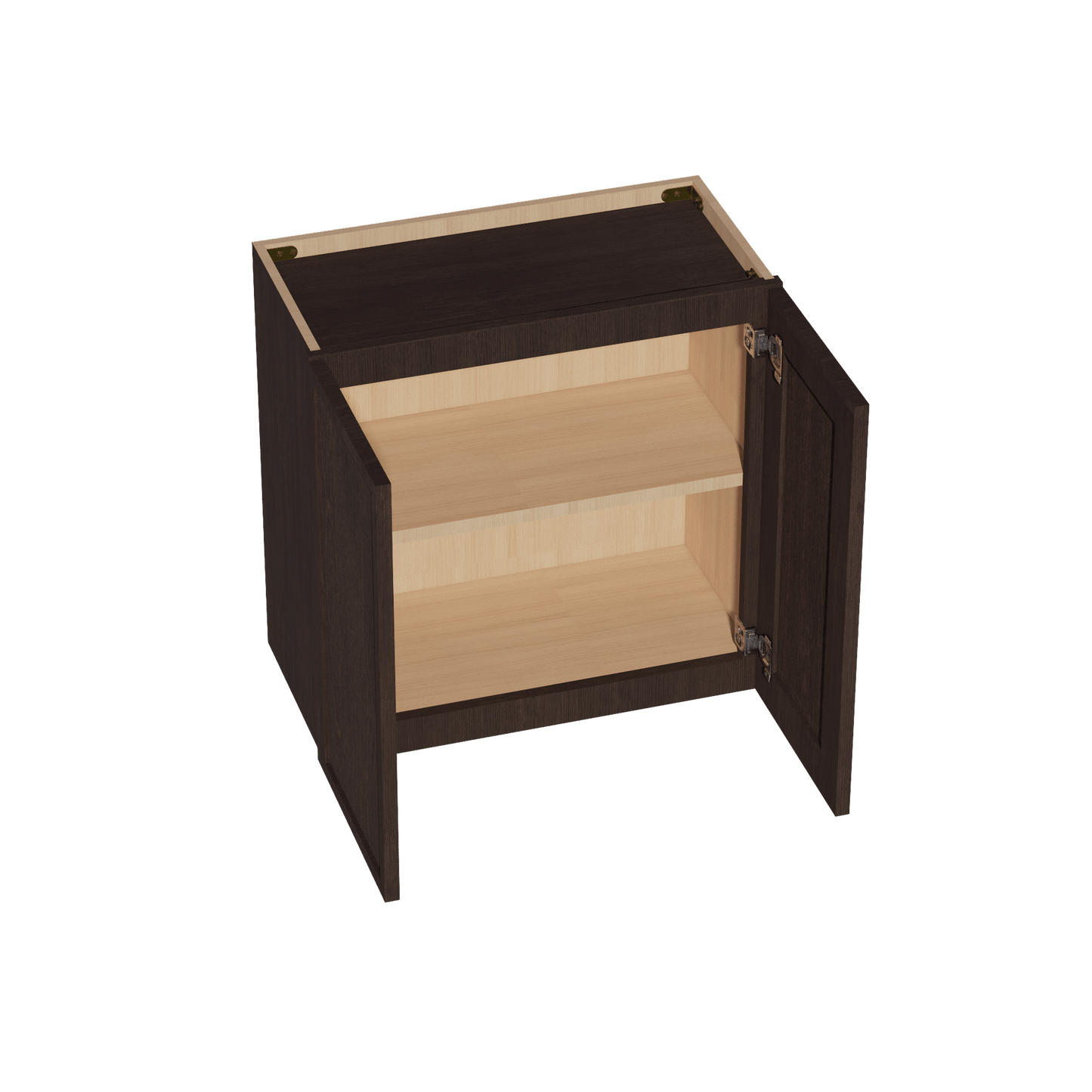 SM - W2424: Mocha Brown Slim Shaker 24"W x 24"H 2 Doors Standard Wall Bridge Cabinet - NextCabinets