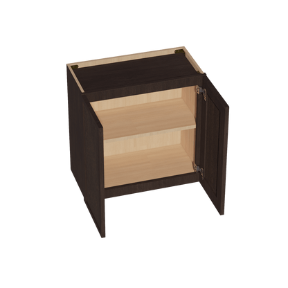 SM - W2424: Mocha Brown Slim Shaker 24"W x 24"H 2 Doors Standard Wall Bridge Cabinet - NextCabinets