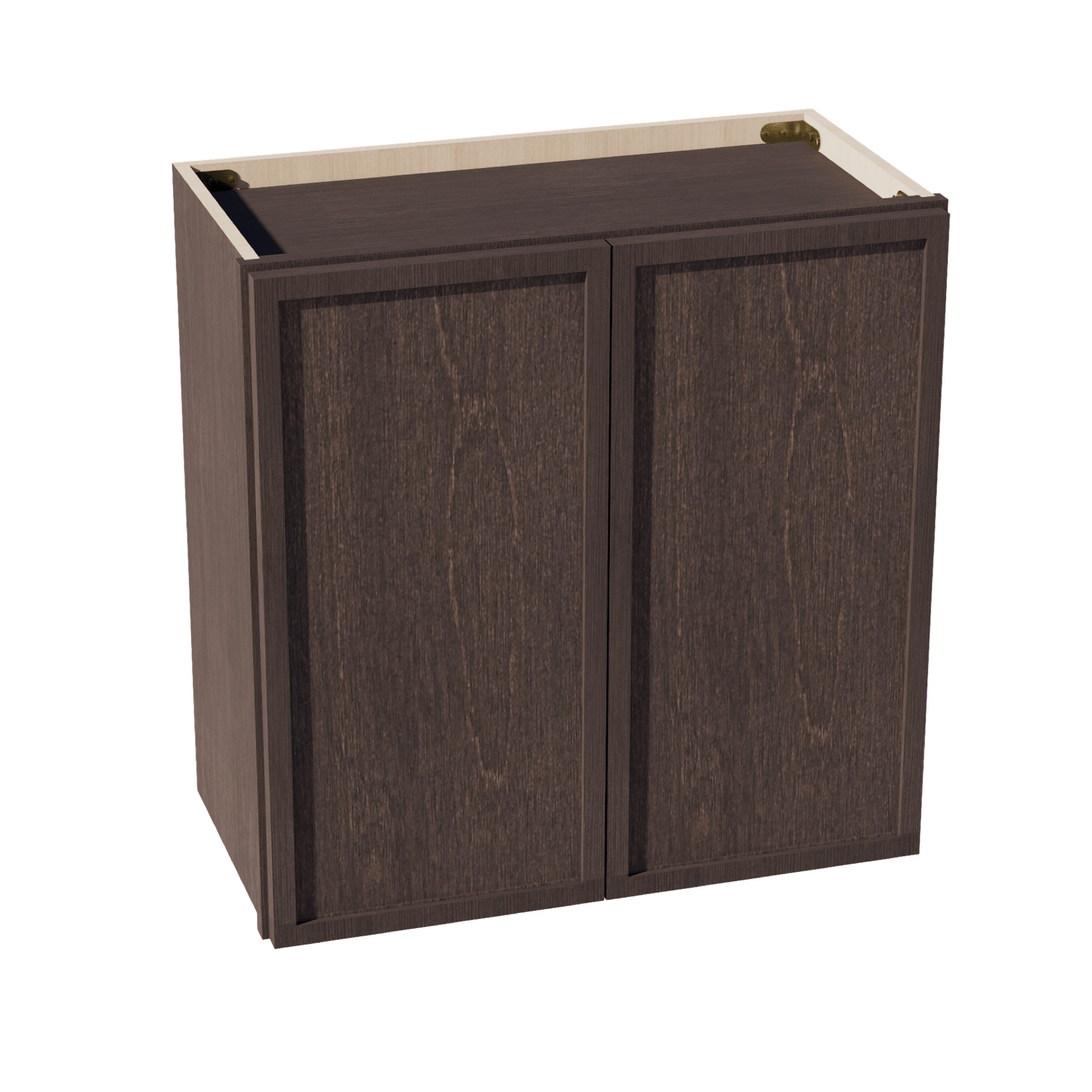 SM - W2424: Mocha Brown Slim Shaker 24"W x 24"H 2 Doors Standard Wall Bridge Cabinet - NextCabinets