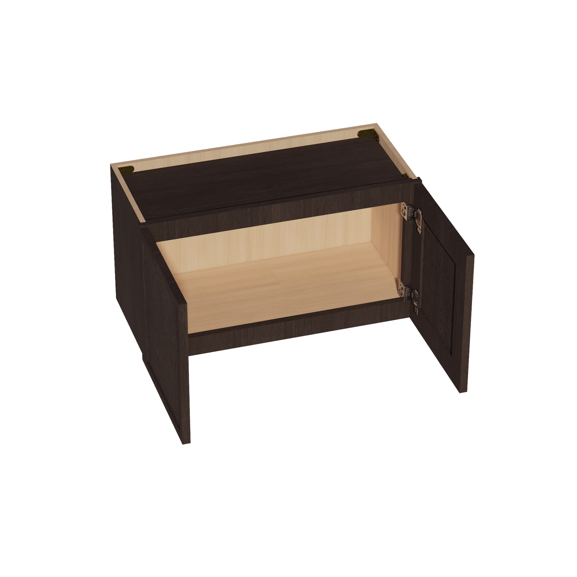 SM - W2715: Mocha Brown Slim Shaker 27"W x 15"H 2 Doors Standard Wall Bridge Cabinet - NextCabinets