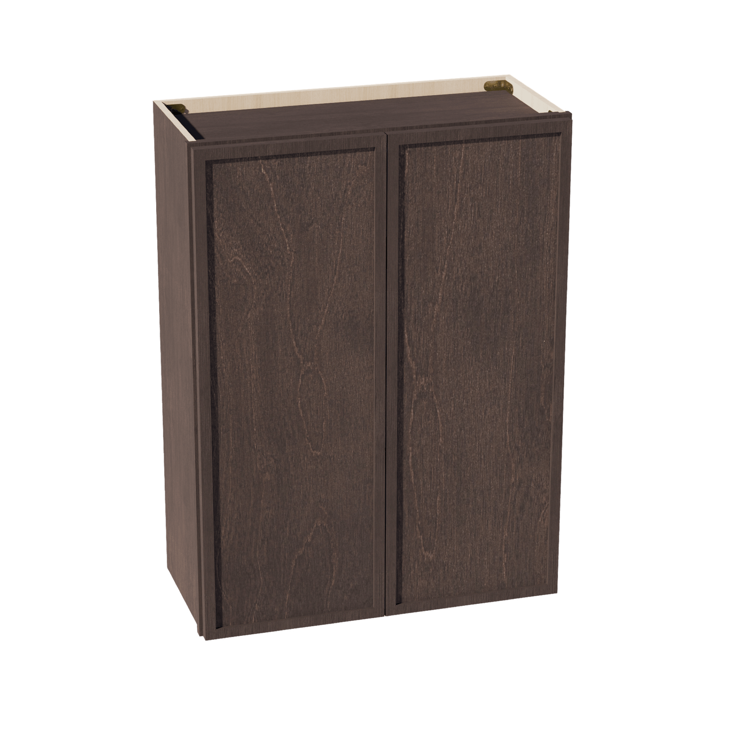 SM - W2736: Mocha Brown Slim Shaker 27"W x 36"H 2 Doors & 2 Shelves Standard Wall Cabinet - NextCabinets