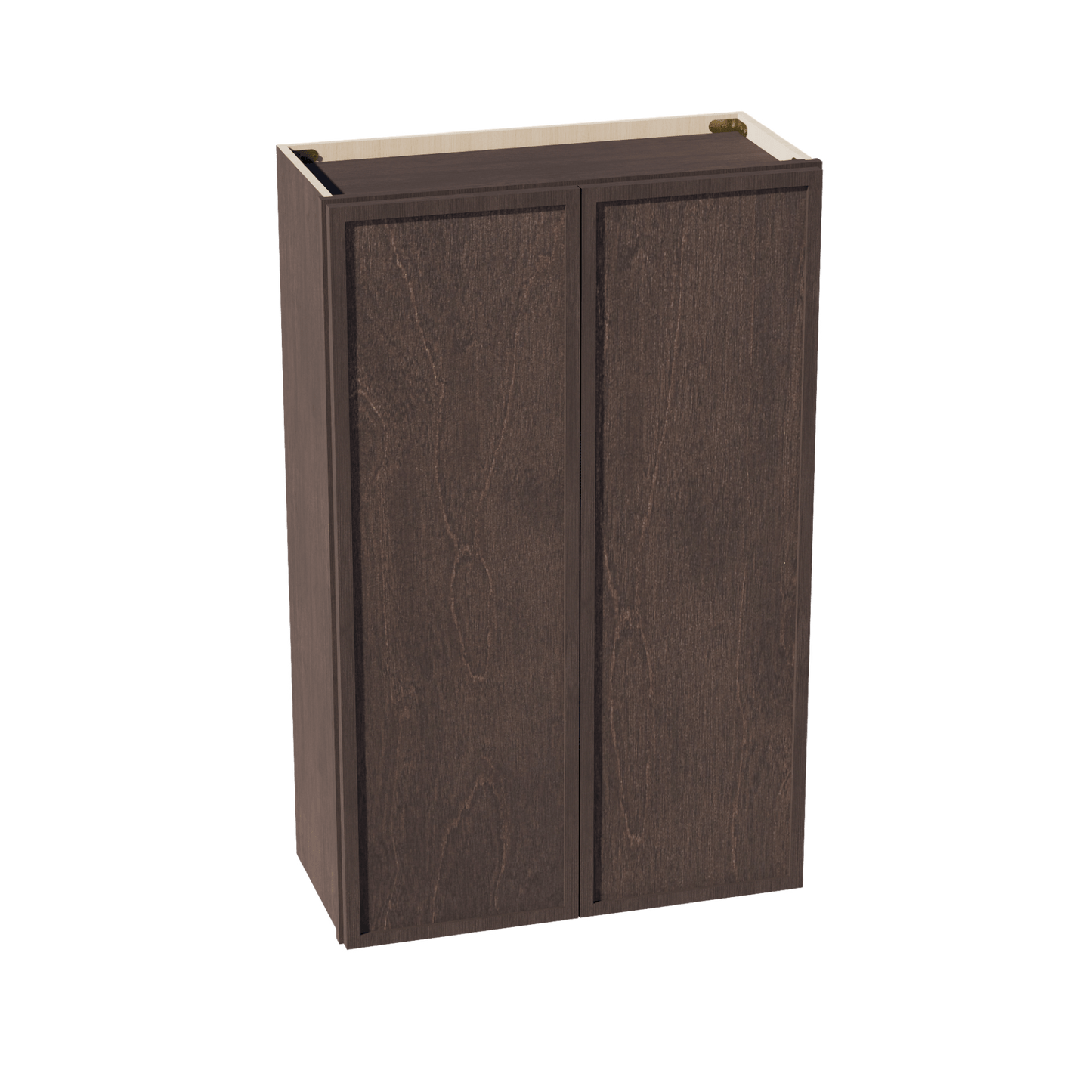 SM - W2742: Mocha Brown Slim Shaker 27"W x 42"H 2 Doors & 3 Shelves Standard Wall Cabinet - NextCabinets