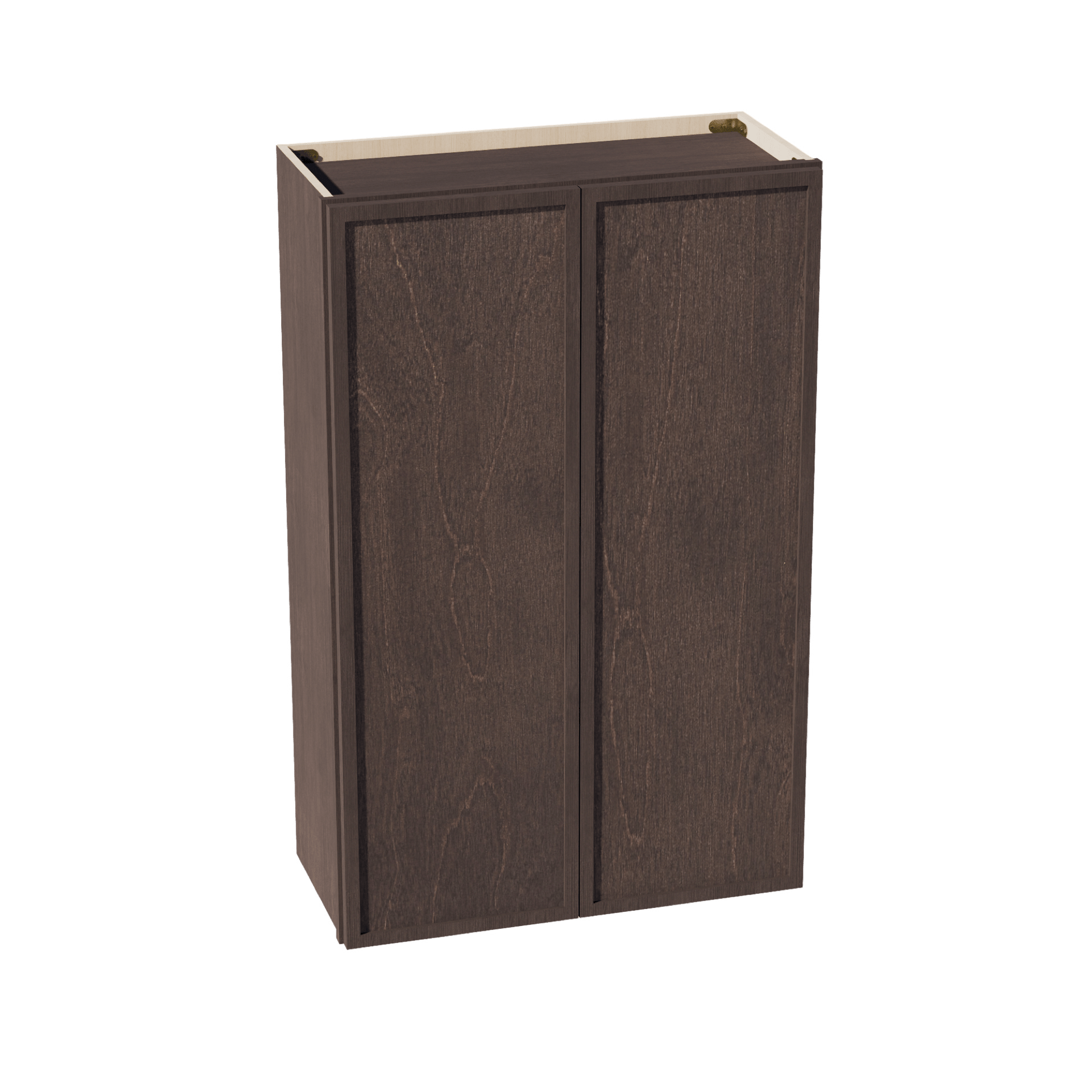 SM - W2742: Mocha Brown Slim Shaker 27"W x 42"H 2 Doors & 3 Shelves Standard Wall Cabinet - NextCabinets