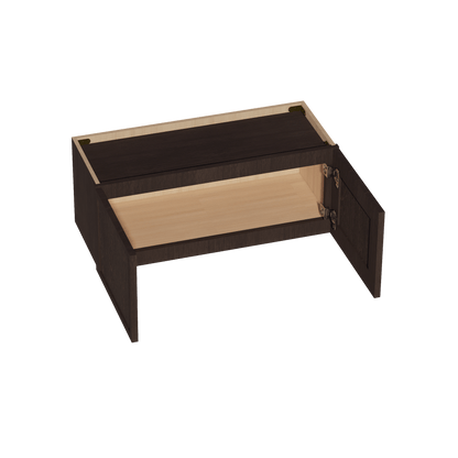 SM - W3012: Mocha Brown Slim Shaker 30"W x 12"H 2 Doors Standard Wall Bridge Cabinet - NextCabinets