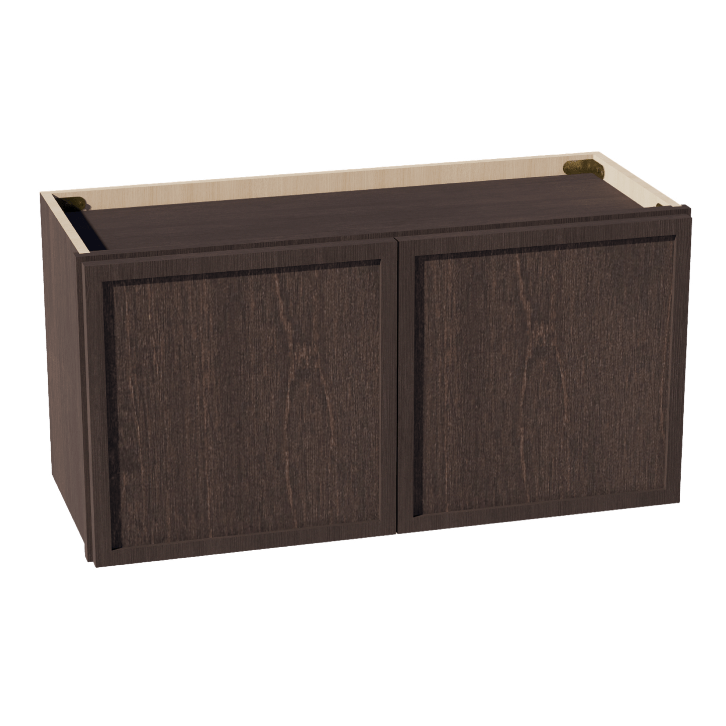 SM - W3015: Mocha Brown Slim Shaker 30"W x 15"H 2 Doors Standard Wall Bridge Cabinet - NextCabinets