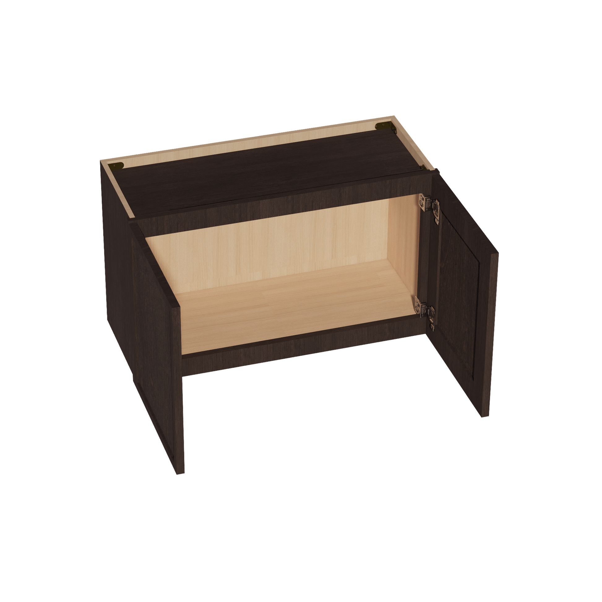 SM - W3018: Mocha Brown Slim Shaker 30"W x 18"H 2 Doors Standard Wall Bridge Cabinet - NextCabinets