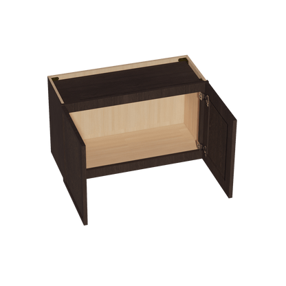 SM - W3018: Mocha Brown Slim Shaker 30"W x 18"H 2 Doors Standard Wall Bridge Cabinet - NextCabinets