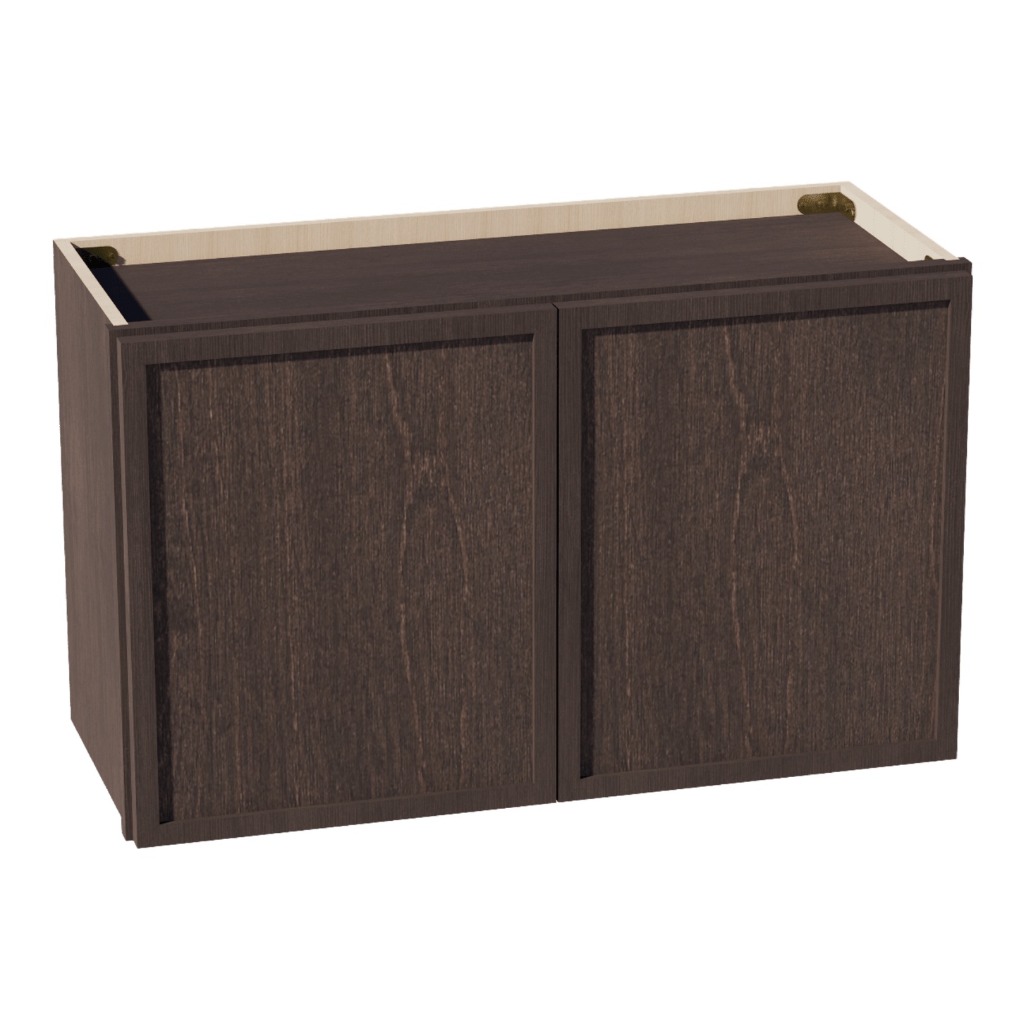 SM - W3018: Mocha Brown Slim Shaker 30"W x 18"H 2 Doors Standard Wall Bridge Cabinet - NextCabinets