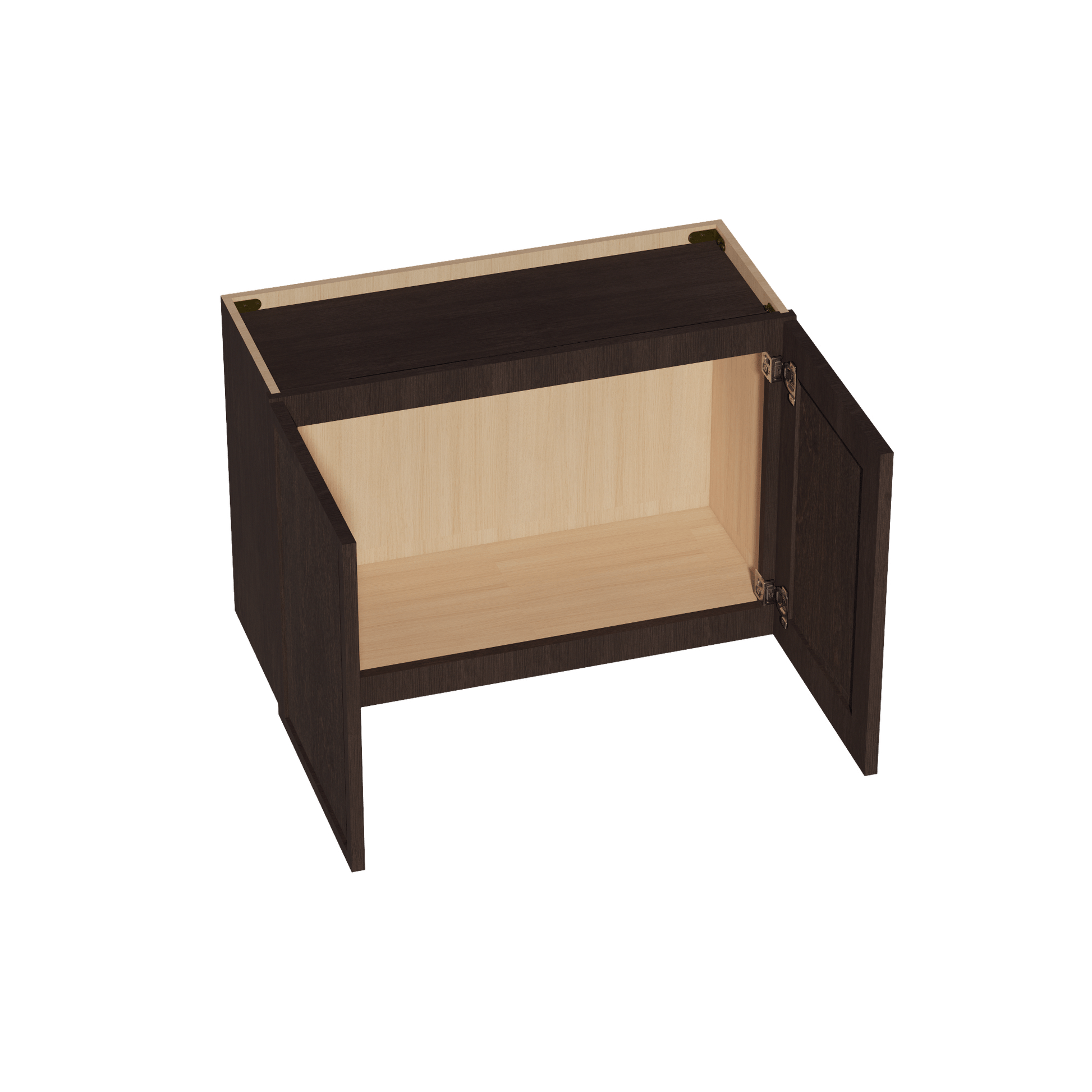 SM - W3021: Mocha Brown Slim Shaker 30"W x 21"H 2 Doors Standard Wall Bridge Cabinet - NextCabinets