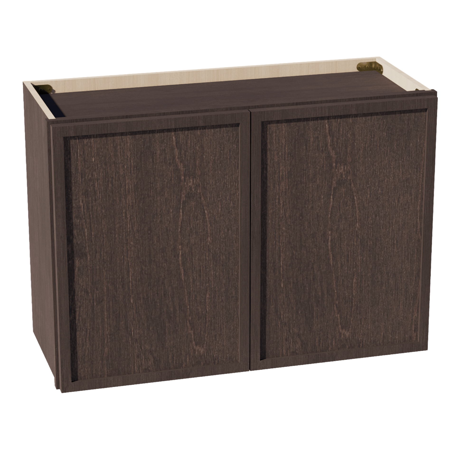 SM - W3021: Mocha Brown Slim Shaker 30"W x 21"H 2 Doors Standard Wall Bridge Cabinet - NextCabinets